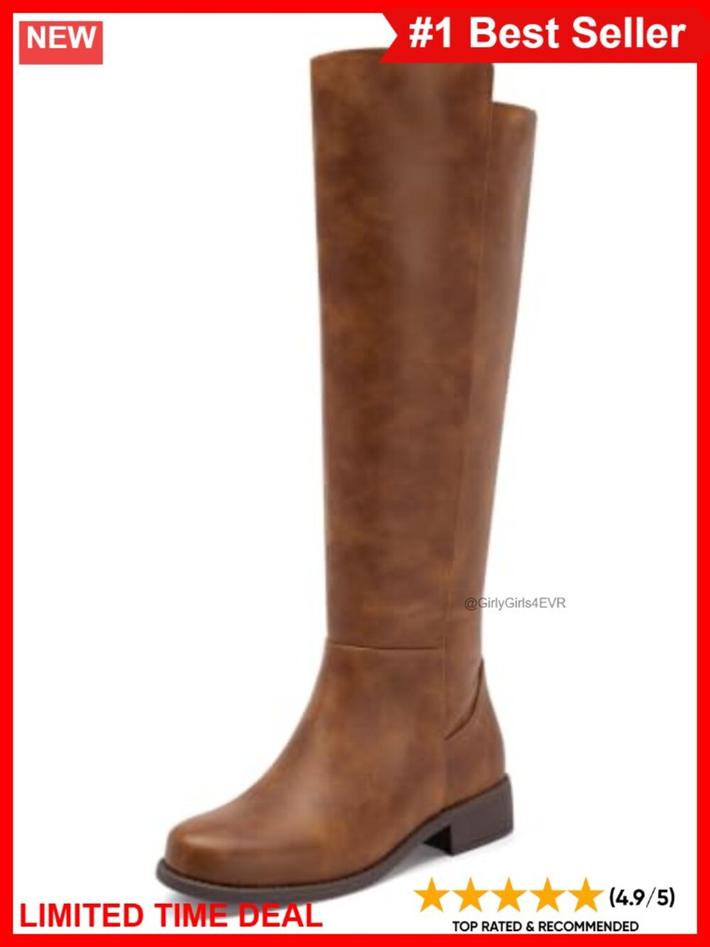 Faux Suede PU Leather Knee High Flat Boots Square Toe Zip Riding Tall
